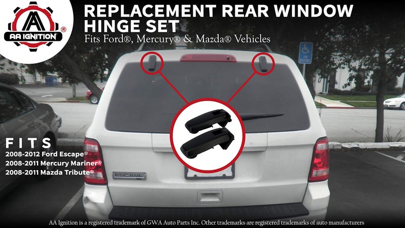 AA Ignition Rear Window Hinge Set - Compatible with Ford Escape, Mercury Mariner, Mazda Tribute 2008-2012 - Replaces 8L8Z78420A68C, 8L8Z78420A68D - Hinges Rear Hatch, Tailgate, Liftgate - Image 3